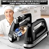 BAIGELONG 300W Hand Mixer, 5 Speeds + Turbo, 5 Attachments, Black view 3