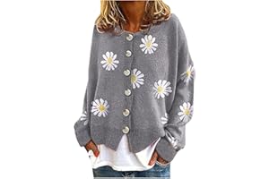 YOMXL Women's Christmas Cardigan Sweaters 2023 Open Front V-Neck Long Sleeve Button Jackets Warm Ugly Christmas Kintwear