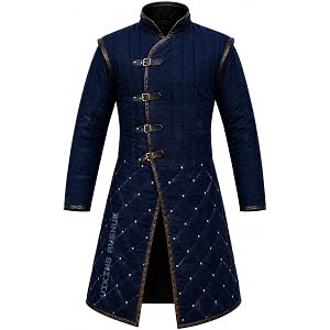 Medieval Quilted Gambeson Armor Full Sleeve Cotton LARP Aketon Jacket for Viking Knight Costume
