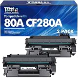 CF280A 80A Toner Cartridge Black Compatible for HP 80A CF280A CF280X 80X for HP Laserjet Pro 400 M401n M401dn MFP M425dn M401dne M401dw M425dw M425 M401 Printer Toner Ink 2-Pack