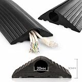 On1shelf Black 20mm Hole Industrial Rubber Floor Cable Protector 4M view 5