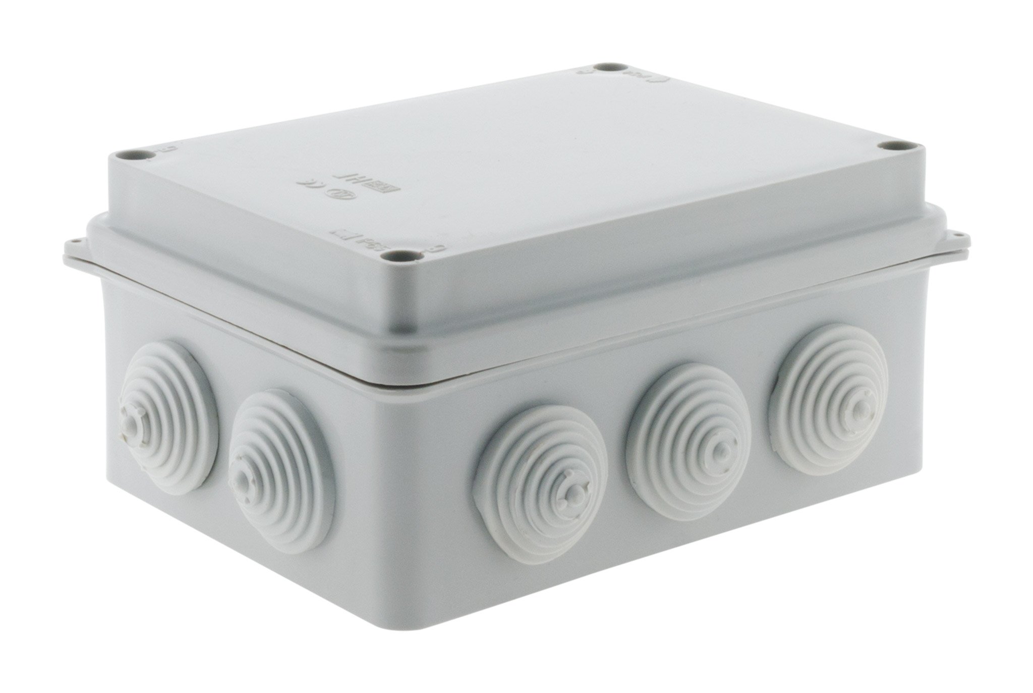 Zenitech Waterproof Box Rectangular 150 x 110 x 70 mm Screw-On 1/4 Turn IP54, Grey