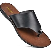 Aerosoft Flat Sandals For Women Walking Summer Vacation Essentials Ladies Flip Flops Comfortable Arch Support Orthotic Sandals For Women Casual Footwear (Lilac Black Size 9)