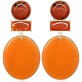 JIMARIN Dainty Vintage Disc Square Acrylic Crystal Dangle Drop Earrings Large Retro Bohemian Geometry Stone Circle Personalized Stud Earrings For Women