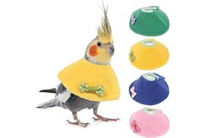 QBLEEV 4Pack Pet Parrot Anti-bite E-Collars, Anti-Grab Feather Plucking Wound Healing Safety Elizabethan Collar, Protective R