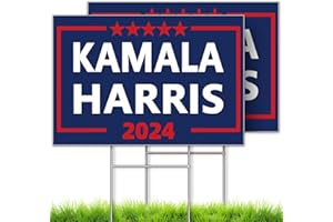 ENMESI Kamala Harris for President 2024 Blue Yard Sign with Metal H Stake, 18" x 12" Harris Waltz 2024 Lawn Sign with stakes Double sided Harris For President 2024 Sign (BLUE)