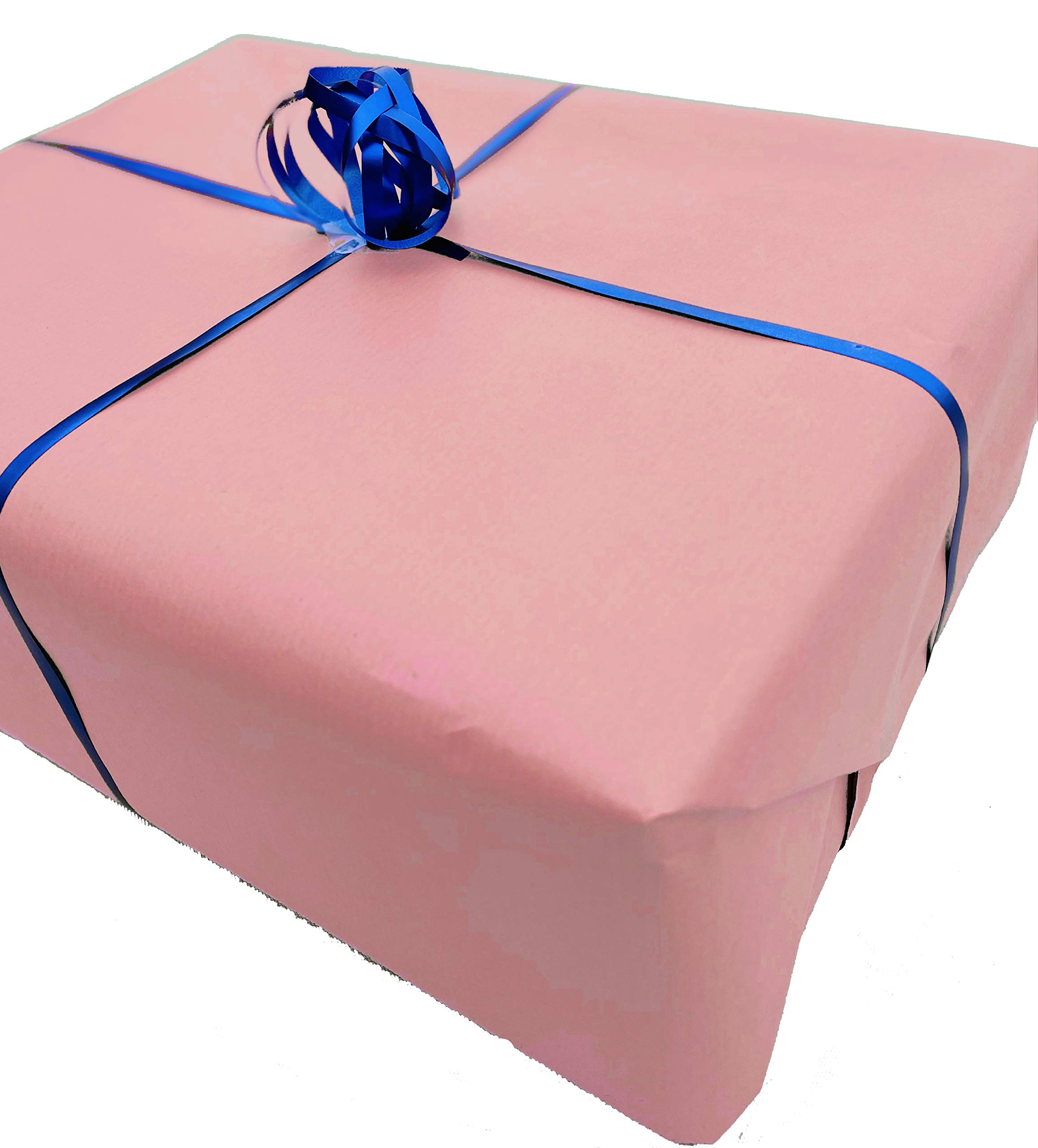 Kraft Wrapping Paper Roll 100% Recycled and Recyclable Gift Wrap (Baby Pink 5m)