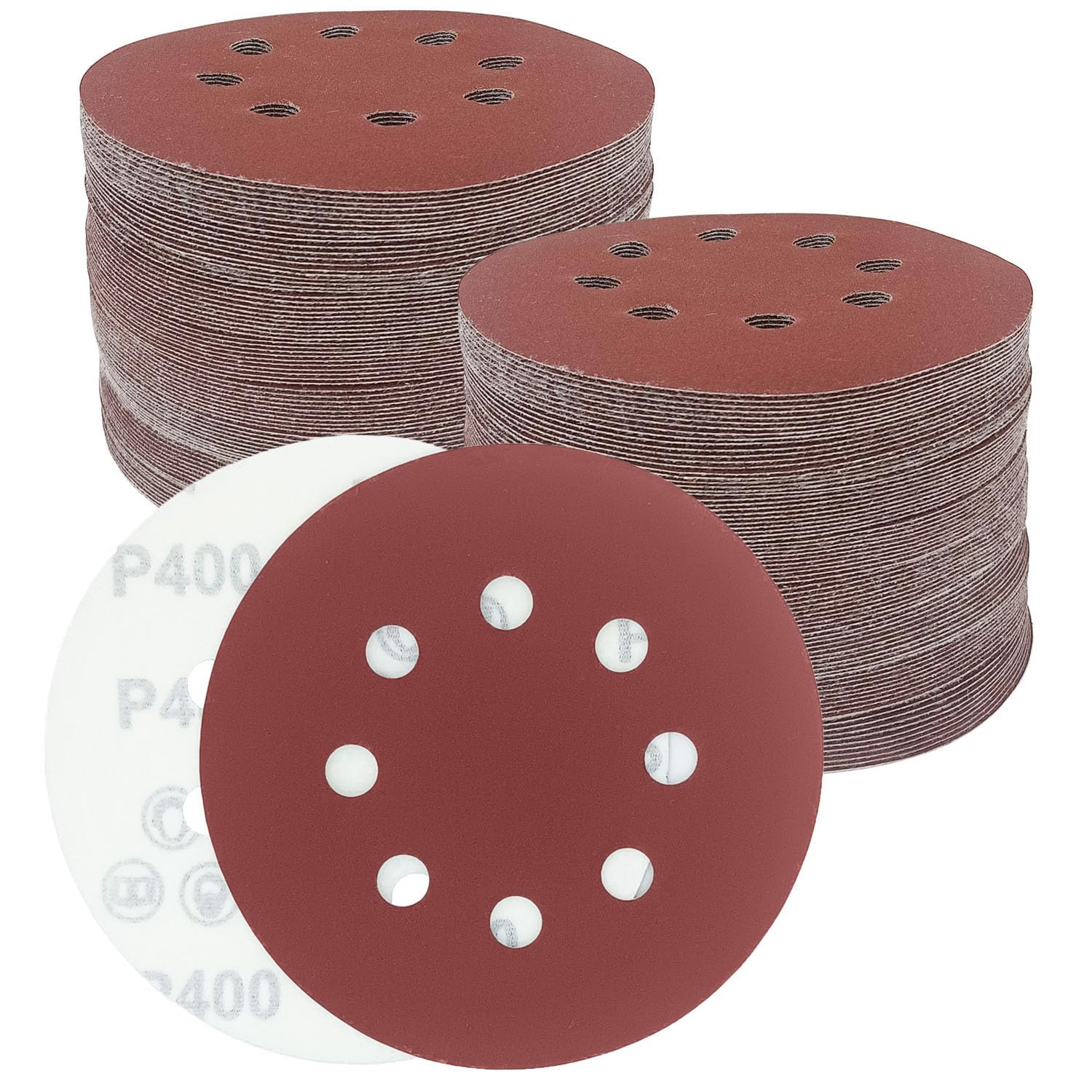 Goysen 125mm Sanding Discs, 5 Inch 8 Hole Round Sanding Discs Pads for Random Orbital Sander (400 Grit)