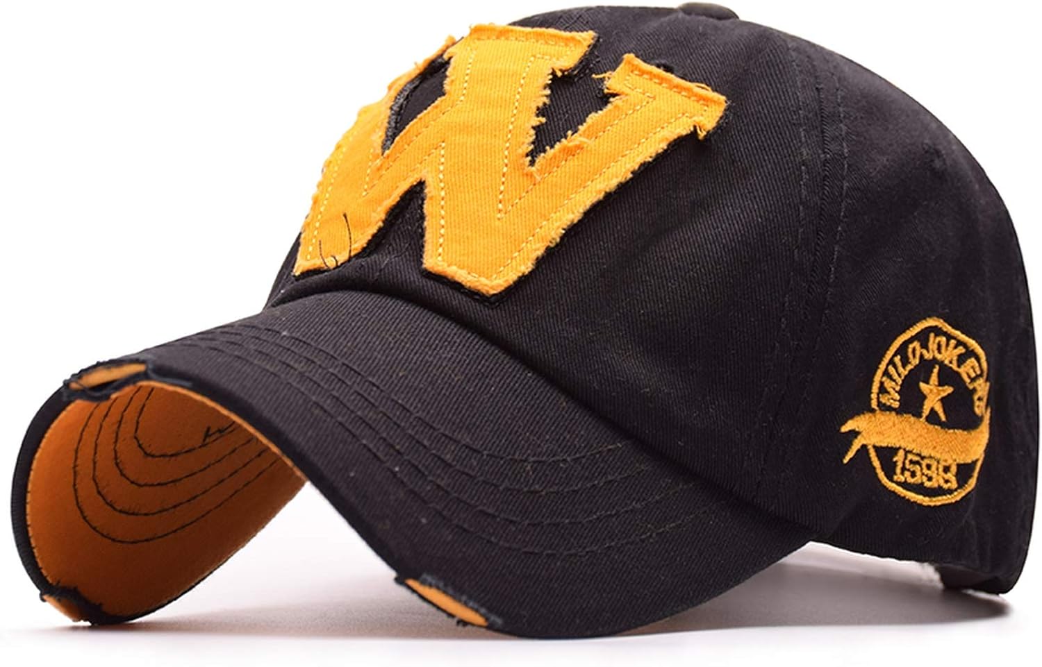 distressed fitted hats