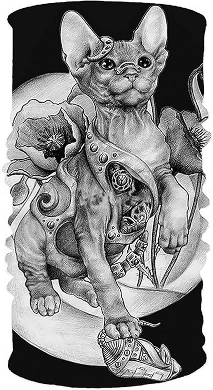 Steampunk Tattoo Cat Kitten Biomechanics Mech 16 In 1 Magic Scarf Steampunk Tattoo Cat Kitten Biomechanics Mech 16 In 1 Magic Scarf