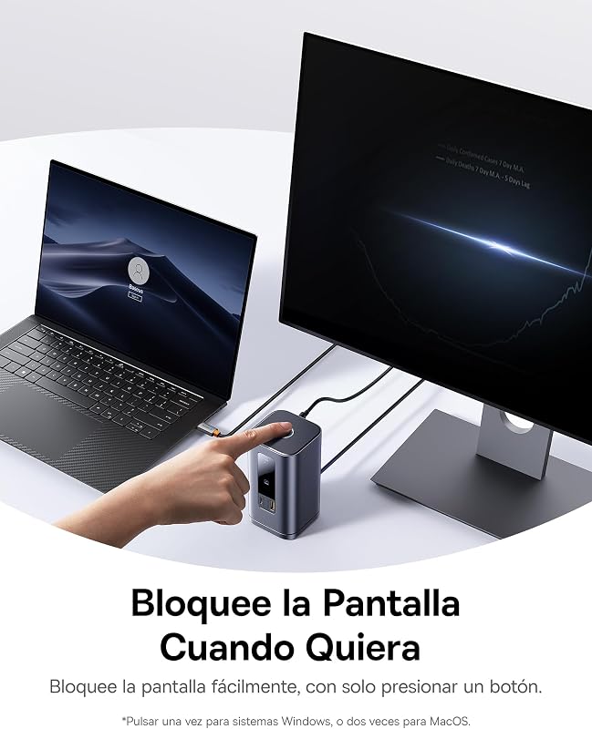 Spacemate 11 en 1 Docking Station con Adaptador 3 Monitores