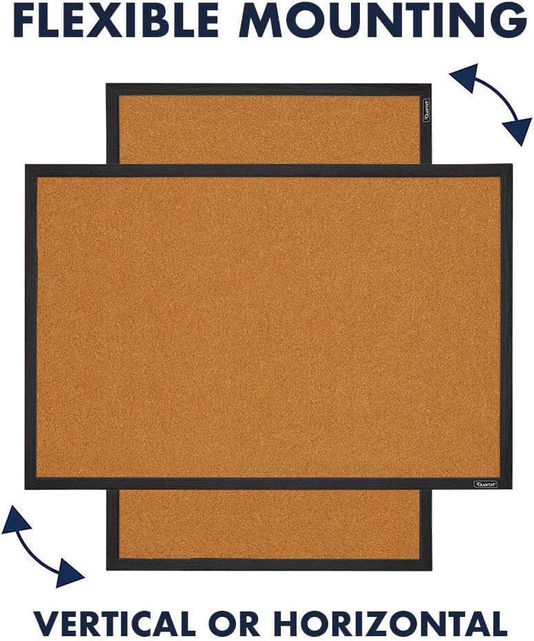 Quartet Cork Board Bulletin Board, 2' x 3' Framed Corkboard, Black Frame, Decorative Hanging Pin Board, Perfect for Home Office Decor, Home School Message Board or Vision Board (MWDB2436-BK) : Office Products