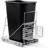 Pull Out Trash Can Under Cabinet,Adjustable Under Sink Trash Can Pull Out Kit with Removable Basket,Slide Roll Out Kitchen Tr
