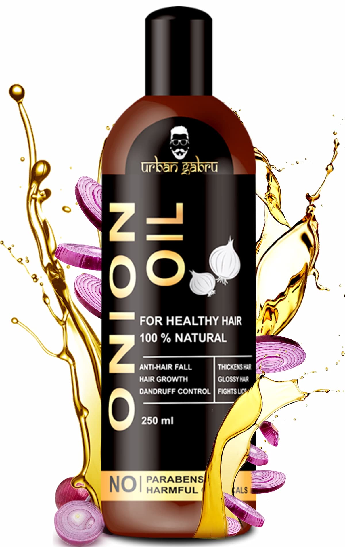 Urbangabru Natural Onion Oil for Hair Regrowth and Hair Fall Control (8 Fl Oz)
