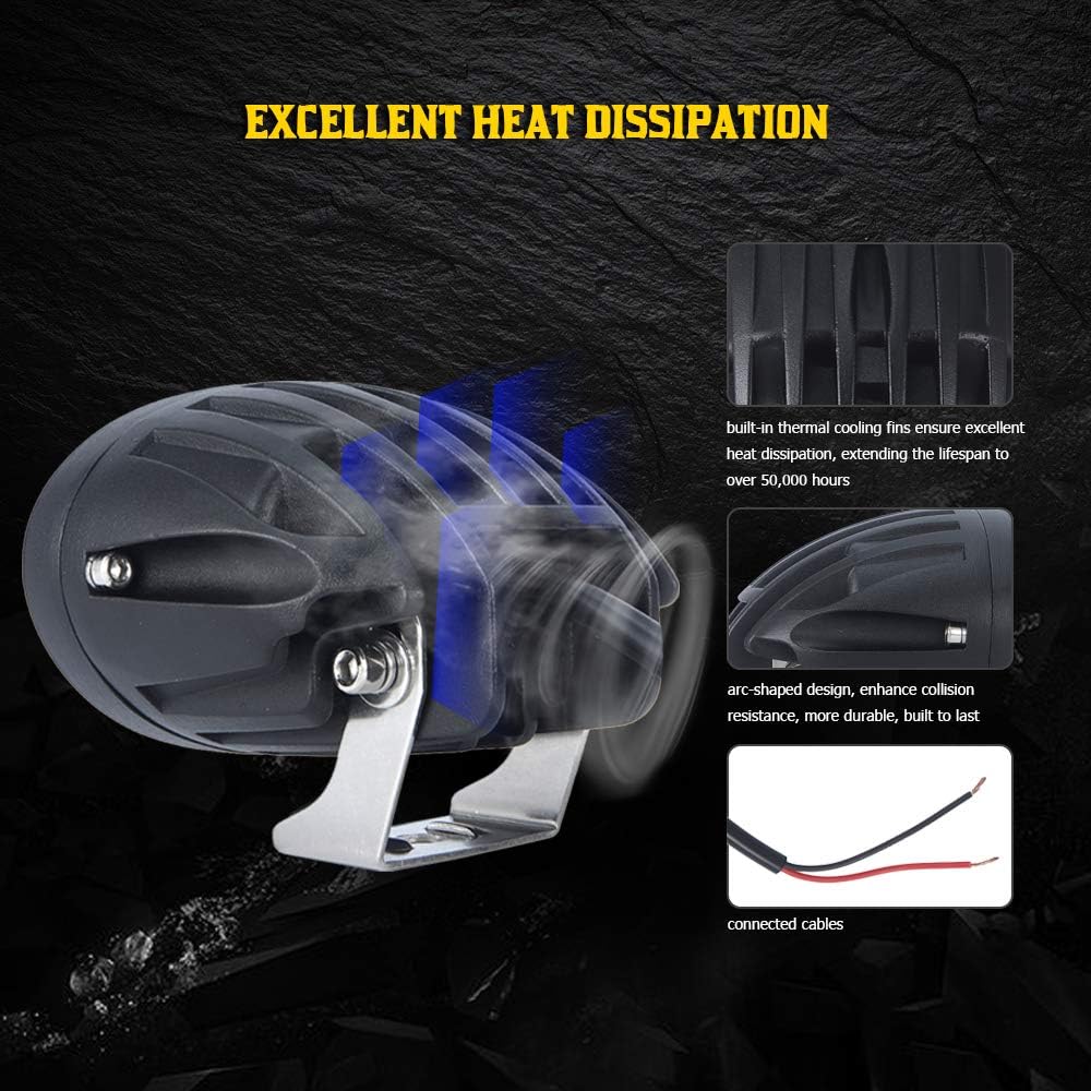 samman Spot White Pods 80W Led Light Bar 6D Upgrade Double Brightness Spot Beam Waterproof LED Driving Light Working Light Headlight for Motorcycle Off-Road Trucks SUV ATV UTV Boat 2PCS: Automotive