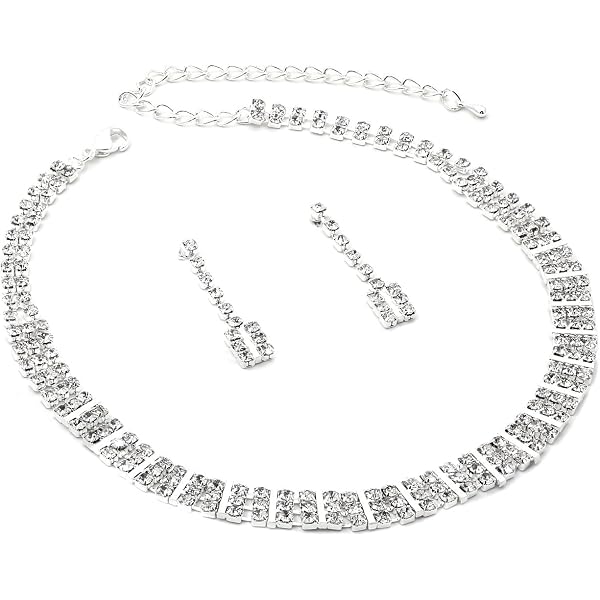 Caiyao Handmade Simulated Pearl Necklace And Earrings Set - Multicolor Beads Bridal Jewelry For Women - View #5
