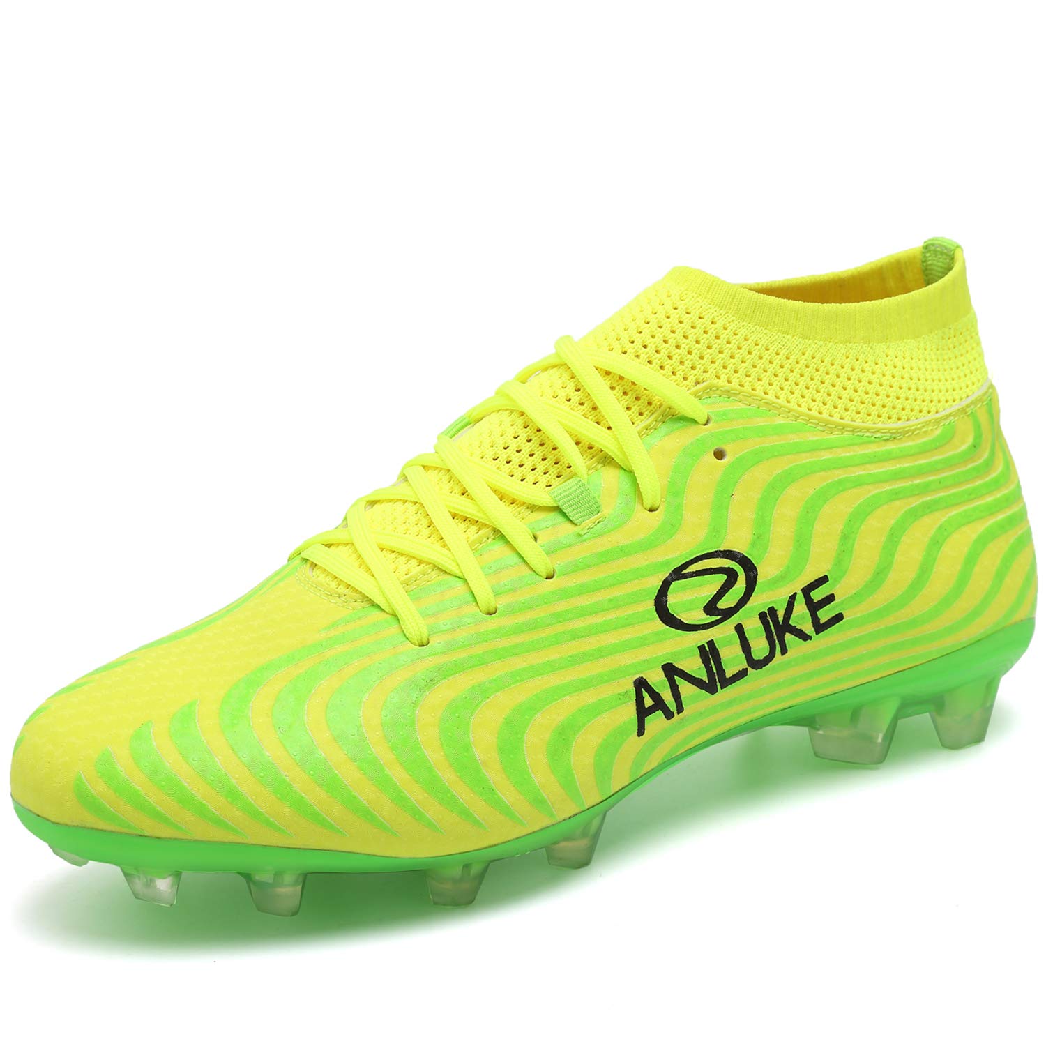 Anluke Mens Athletic Hightop Cleats Soccer Shoes Football Team Turf