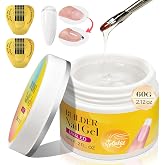 Builder Gel Kit 60g for Nail Extension - Clear Hard Gel with 10 Nail Forms | All-in-one(Build, Extend, Strengthen, Repair, Shape), Low odor ＆ HEMA Free, Beginner Friendly, Durable, Salon Quality at Home