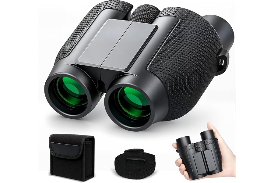 M MIXIO 10x25 Compact Binoculars for Adults and Kids High Powered | FMC BAK4 Prism,Small & Lightweight Binoculars for Bird Watching, Hiking,Camping,Travel,Cruise Ship,Concert,Safari,Sports