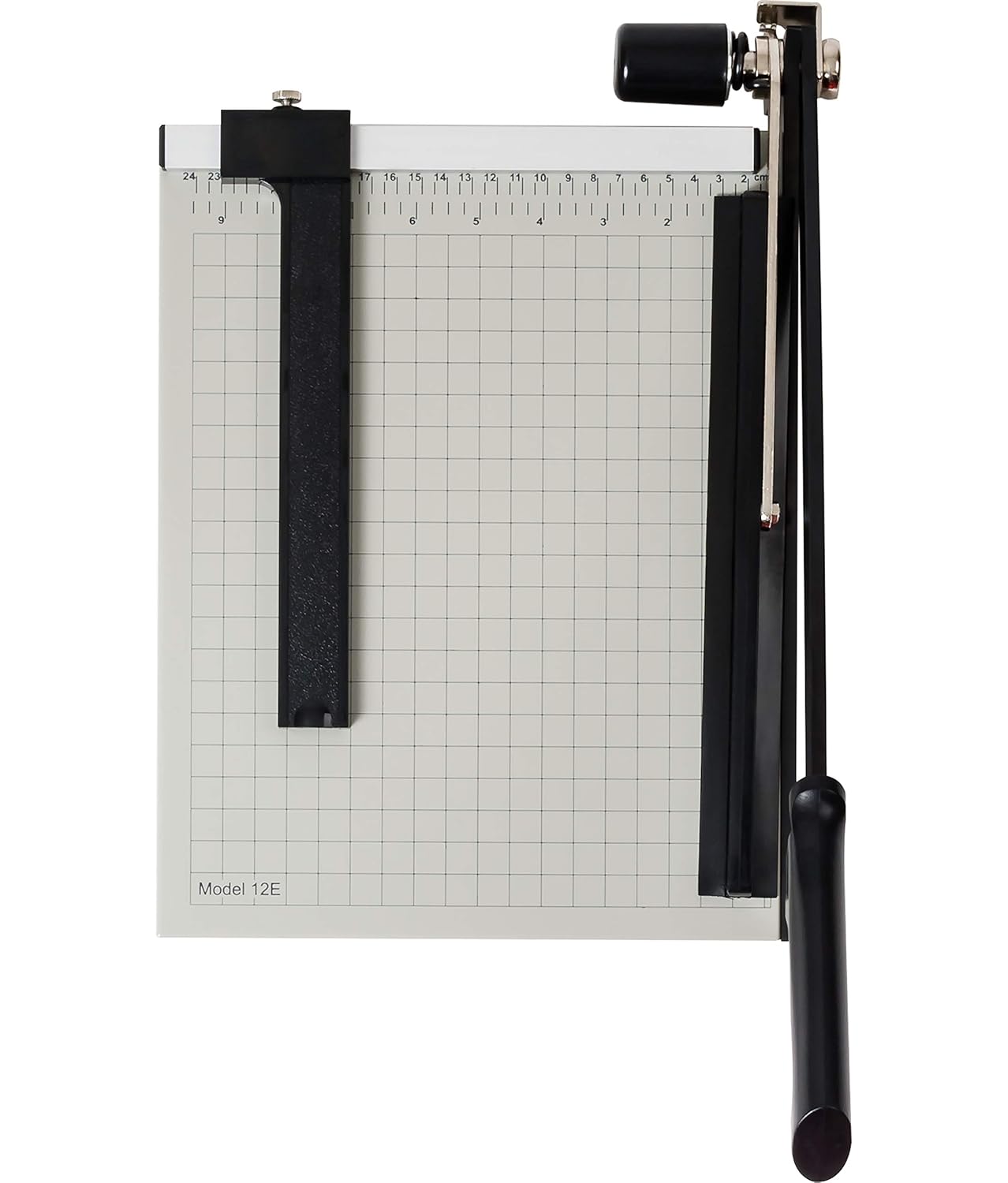 Dahle 12e Vantage Paper Trimmer, 12" Cut Length, 15 Sheet, Automatic Clamp, Adjustable Guide, Metal Base with 1/2" Gridlines, Guillotine Paper Cutter, Black, Gray: Industrial & Scientific