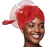 Bohend Flower Rhinestone Turbans Cap Pearl Knot Headwarp Beanie Pre Tied Head Cover Bonnet Pleated Headscarf Hat for Women
