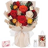 Flowers for Delivery Prime Preserved Flowers Bouquet with Vase That Last 3-5 Years Real Forever Flowers Rose Bouquet for Mom Mother Women Wife Friends Birthday Valentines Day Gifts for Her