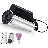 Upgraded Electric Callus Remover for Feet 1200rpm, Adjustable Speed Professional Electric Foot File Pedicure Foot Sander with 60 Replaceable Sandpaper Discs for Heel Dead Skin, Silver