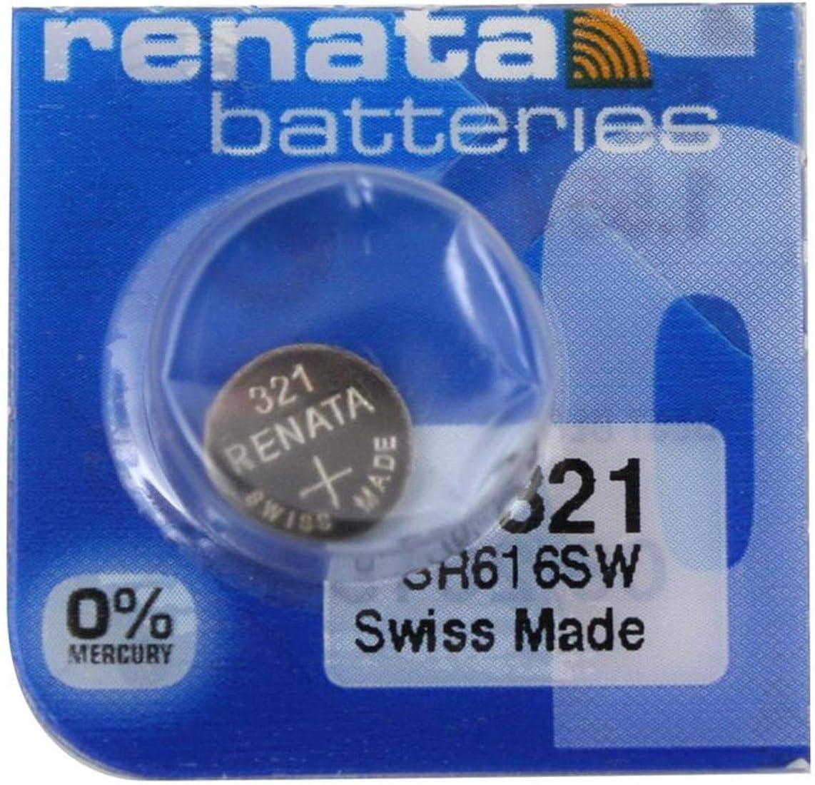 Renata 321 Mercury Free SR616SW 1.55v Silver Oxide Watch Battery, 1-Pack 321 (SR616SW)