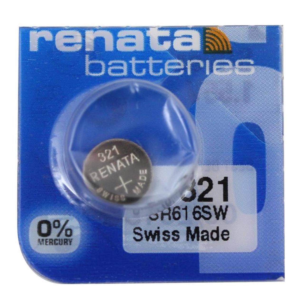 Renata 321 Mercury Free SR616SW 1.55v Silver Oxide Watch Battery