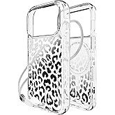 BodyGuardz Accent Compatible with iPhone 17 Pro Case - Crystal Clear Shockproof Cover with 18FT Drop Tested - Compatible with MagSafe - Wireless Charging - Raised Bezel (Chrome Leopard)