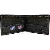 Anthology Gear Minimalist Bi-fold Leather Wallet - with Guitar Pick Holder Full Grain Leather (Aged Steel)