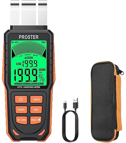 Rechargeable Pinless Moisture Meter – Digital Tester For Wood, Drywall, Concrete, And Flooring