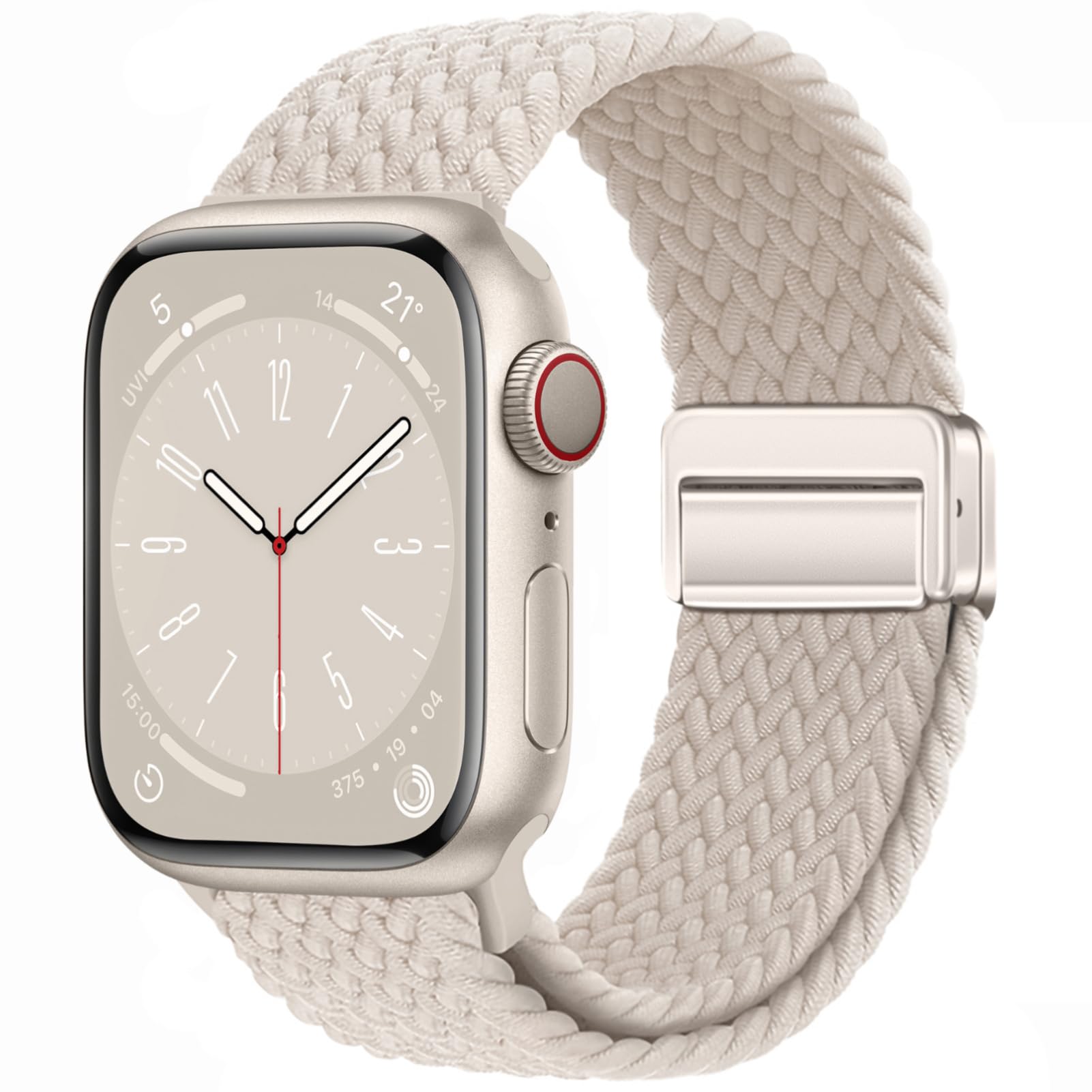 Photo 1 of Qimela Sport Solo Loop Compatible with Apple Watch Band 38mm 40mm 41mm 42mm 44mm 45mm 46mm 49mm for Women Men,Magnetic Strap Stretchy Braided Wristband for iWatch Series 10 9 8 7 6 5 4 3 Ultra 2 1 SE
