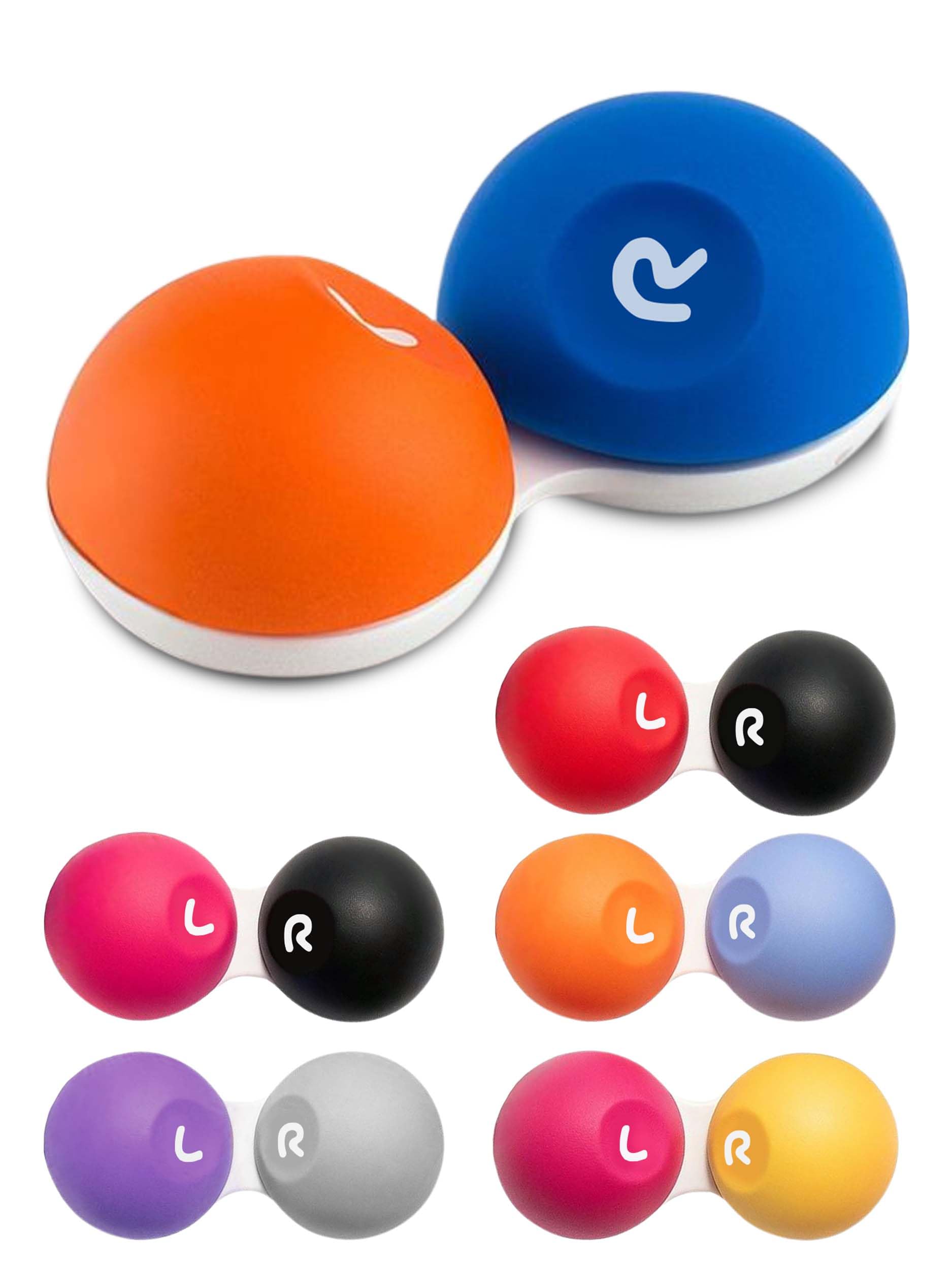 SPORTS WORLD VISION 6PC Soft Grip Contact Lens Case with Anti-Slip Rubber Exterior | Screw Top Travel Storage Case for Contact Lens Solution Bulk Buy Box | L and R Marked Lens Containers