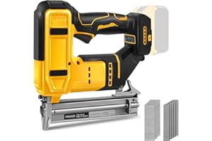 18 Gauge Cordless Brad Nailer Compatible with Dewalt 20V Battery, 2 in 1 Electric Nail Gun with 1000 Brad Nails and 1000 Stap
