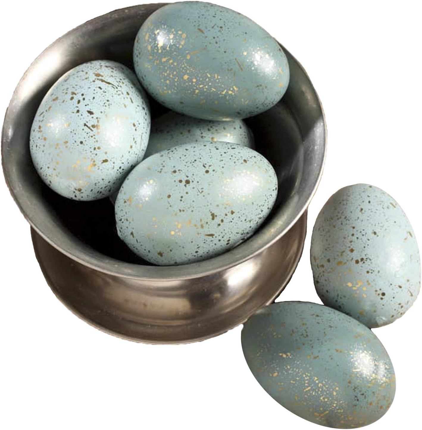 Bethany Lowe Designs Gold Speckled Aqua Easter Eggs Decoration