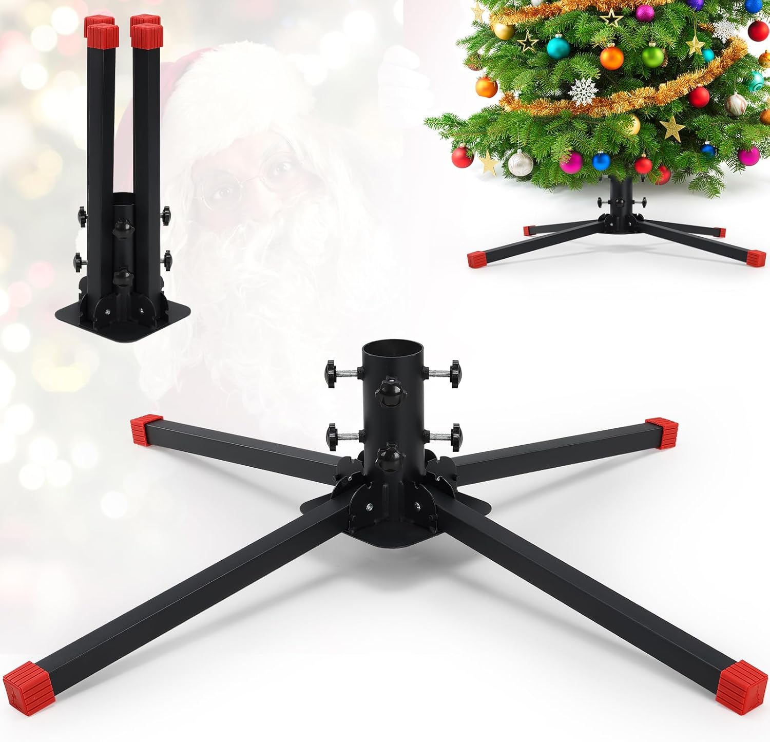 Tree Stands - Christmas Tree Stand - Heavy Duty Anti-Tilt Christmas Tree Holder Base for 2.5-9 ft Artificial Tree,Extra Large Xmas Tree Stand Replacement for Trees & Beach Umbrella,1.5-2.3