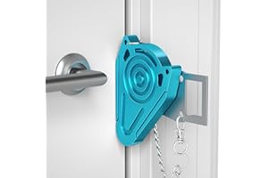 URGEEO Metal Portable Door Lock for Travel Hotel Room Safety - Hotel Door Locks for Travelers Security, Extra Door Lock from Inside, Apartment Room Security Latches & Bolts Travel Essentials,Blue