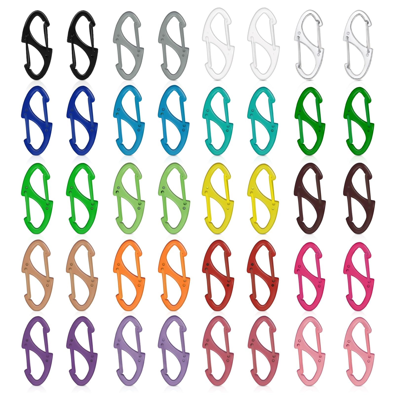 Photo 1 of 40 Pcs Colorful S Shaped Double Carabiner - 1.6 Inch Dual Gate S Binder Carabiner - Trigger Snap Hooks for Small Doll Pendant Key Rings,Ideal for Camping Traveling Fishing