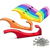 Toughook Heavy Duty Hooks for Hanging Coats, Jackets, Backpacks, Baseball Hats - Wall Mounted Rainbow Color Hangers for Kids, Perfect Hook for Classrooms, Bathroom Robes, Towels| Standard Hook 7-Pack
