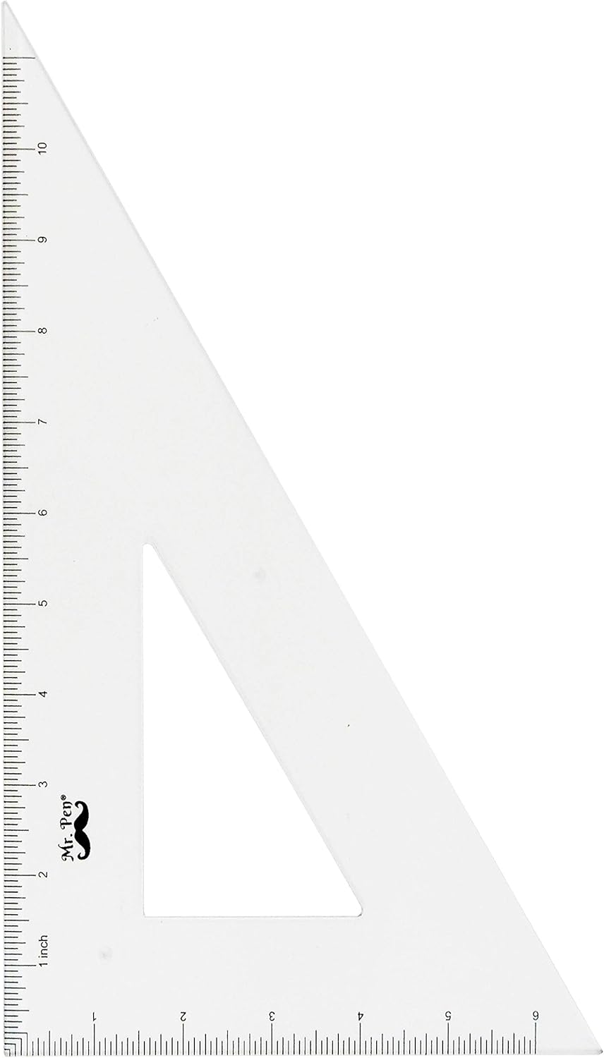 Mr. Pen Architectural Triangular Ruler Set with 12 Inch Triangular Scale, 11 Inch 30/60 and 8 Inch 45/90 Triangles : Office Products