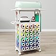 TC-HOMENY Rolling Storage Cart, Vinyl Roll Holders, Craft Cutting Machine Stand, Tool Organizer Cabinet with Adjustable Tool Shelf