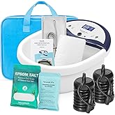 VnioLife Ionic Foot Bath Detox Machine, Ion Detox Foot Bath Cleanse, LED Display Feet Spa with Heated Belt,Wrist Strap, with 2 Arrays, Sea Salt,10 Liners,Portable Handbag