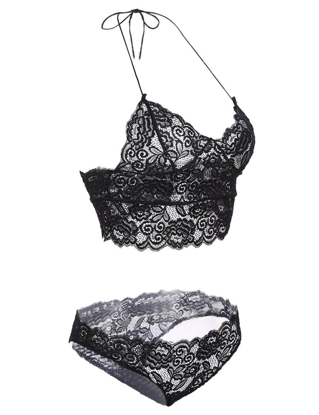 Jingjing1 Women Sexy Temptation Underwear Babydoll Lace Bra G-String Set