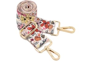 ZOOEASS Wide Shoulder Strap Adjustable Replacement Belt Guitar Style Crossbody Bag Handbag Strap Multicolor Canvas Straps(Wide:1.5in)(Color43)