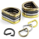 10pcs Spring D Ring Purse Clip, Metal Carabiner Keychain Clips for Bag Strap Hook, Key Fob Holder, Dog Tag Clasp, Paracord
