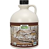 NOW Foods, Certified Organic Maple Syrup, Grade A Dark Color, Certified Non-GMO, Pure, Robust Taste, 64-Ounce
