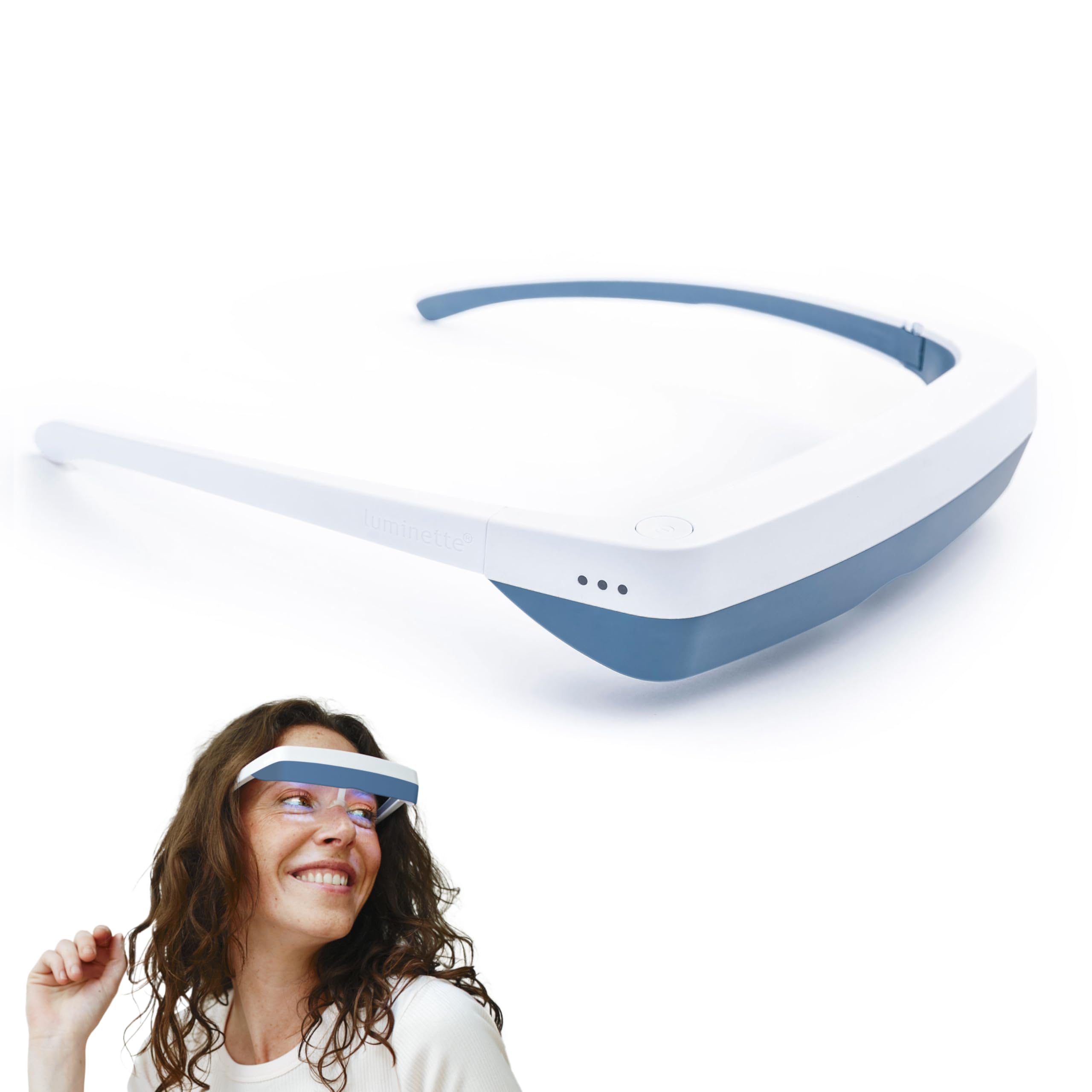 luminette 3 Light Therapy Glasses – Wearable Light Therapy Lamp – Natural Relief for Sleep Problems, Seasonal Mood Disorders & Jet Lag – Portable Daylight Lamp – 300,000 Satisfied Users (Blue)
