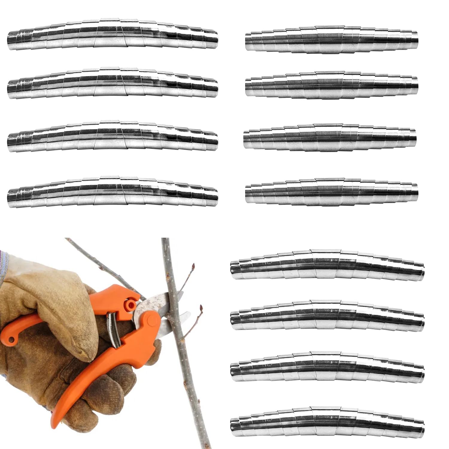 12 Pack Replacement Spring for Secateurs, 6 cm 7 cm 8 cm Standard Fitting Stainless Steel Heavy Duty Volute Spring for Bypass Pruners, Garden Secateur Springs Replacement, Pruning Shears Parts Common