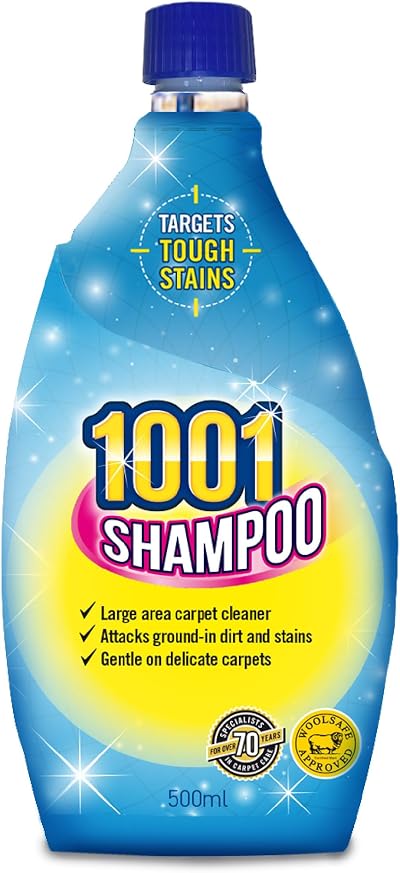 1001 Carpet Shampoo 500 ml For High Traffic Areas Gentle on Upholstery Rugs